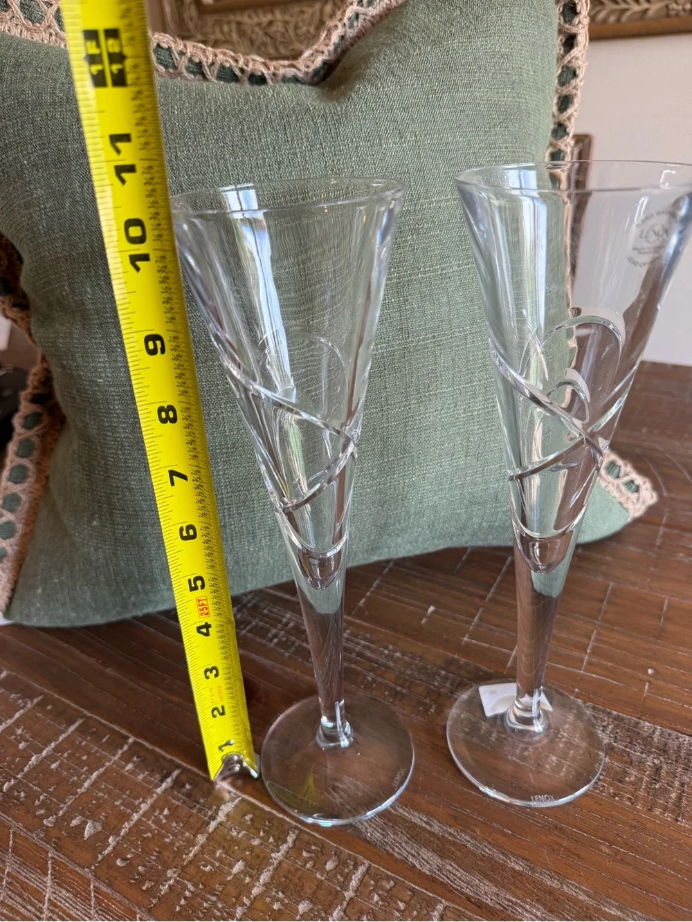Lenox Clear Crystal Flutes with Swirl Accent (Pair)